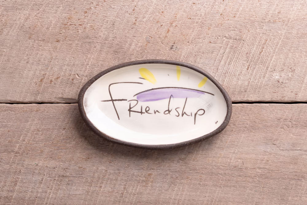 Friendship Mini Oval Tray Hand Painted Ceramic