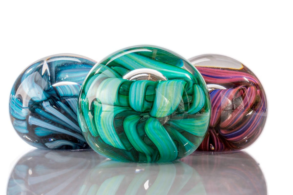 Round Handblown Glass Paperweights