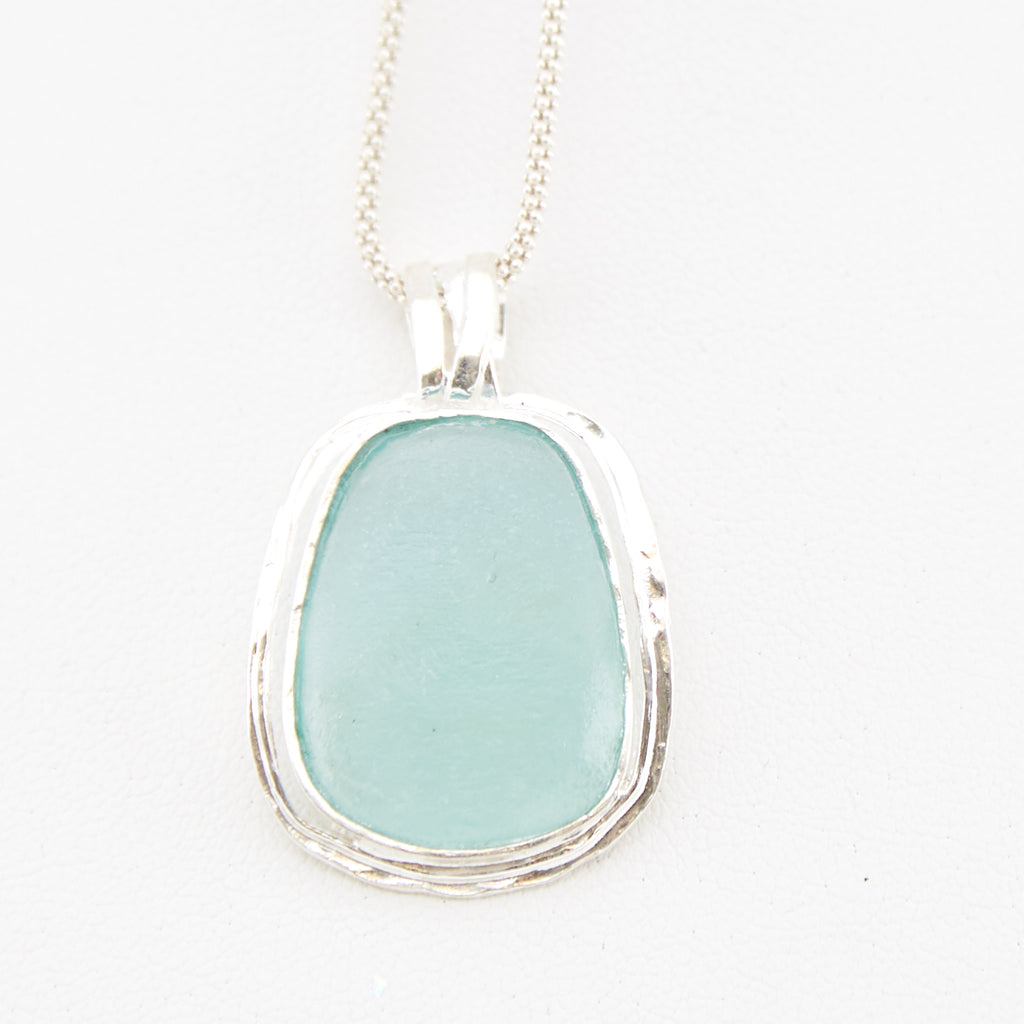 Triple Wrap Silver Washed Roman Glass Necklace