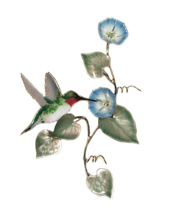 Hummingbird on Morning Glory Vine Wall Art by Bovano Cheshire