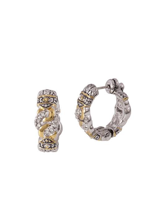 Antiqua Three Circle Pavé Snuggy Earrings by John Medeiros