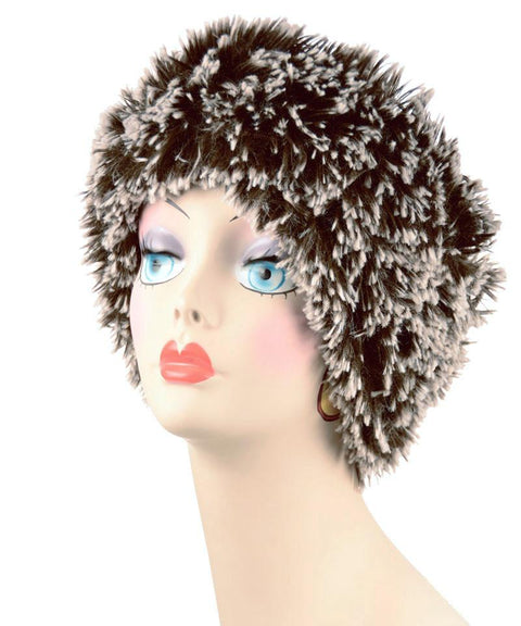 Silver Tipped Fox in Brown Luxury Faux Fur Headband