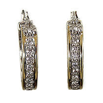 Lattice Collection, Palermo Edition, Two Tone Pave CZ Small Hoop Earrings by John Medeiros