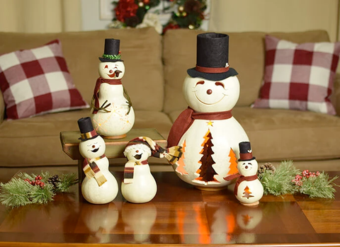 Easton Snowman Gourd and Blizzard Snowman Gourd - Available in Multiple Sizes