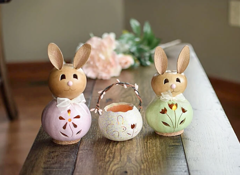 Nancy Bunny and Basket Gourd - Available in Multiple Sizes and Colors