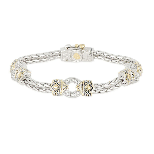 Antiqua Collection Three Circle Pavé 7" Bracelet by John Medeiros