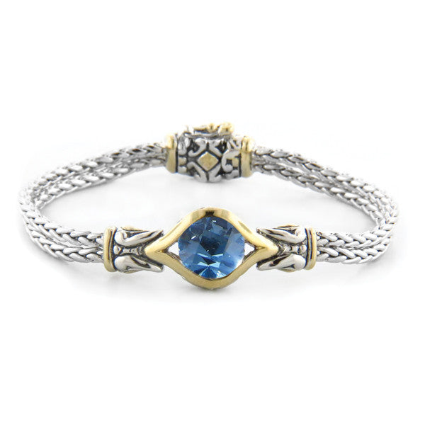 Aqua Double Wire Vista Bracelet by John Medeiros