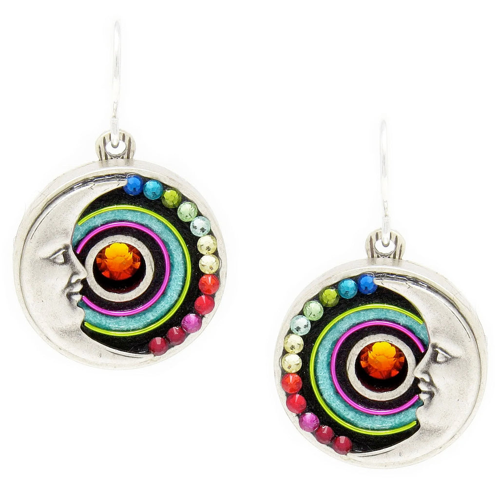 Multi Color Luna Circular Earrings by Firefly Jewelry