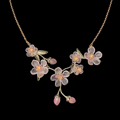 Peach Blossom 16 Inch Adjustable Statement Necklace by Michael Michaud
