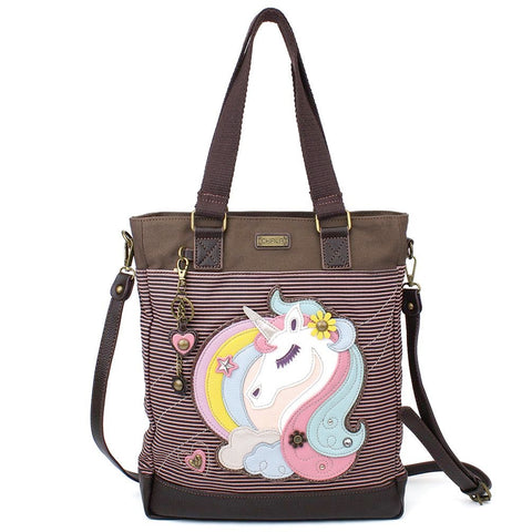 Unicorn Work Tote in Pink Stripe