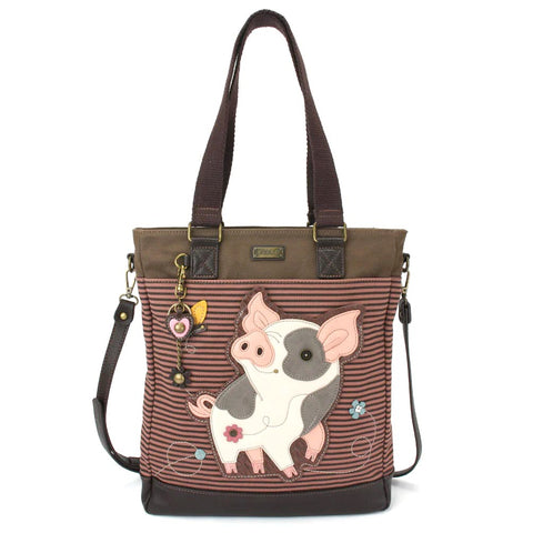 Pig Work Tote in Pink Stripe