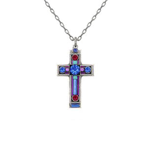 Sapphire Medium Cross Necklace by Firefly Jewelry