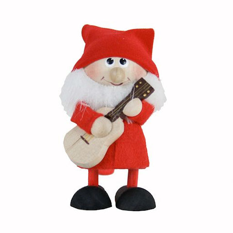 Elf with Guitar Handcrafted Wooden Ornament