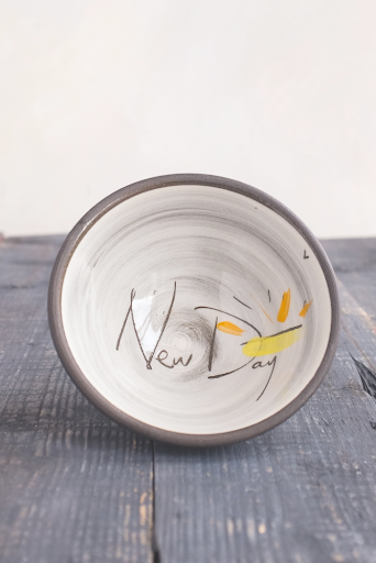 New Day Hand Painted Ceramic Small Bowl