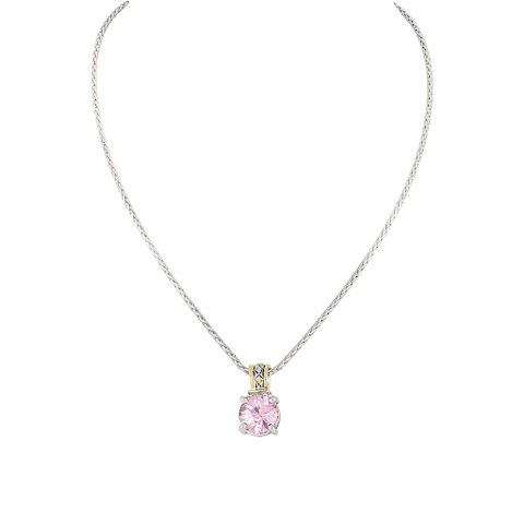 Pink Beijos Cor 10mm Round Cut Pendant Necklace by John Medeiros