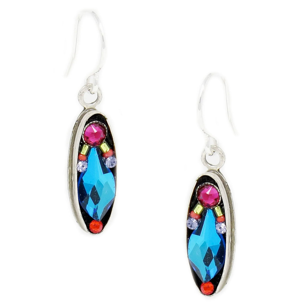Multi Color Milano Long Oval Earrings by Firefly Jewelry