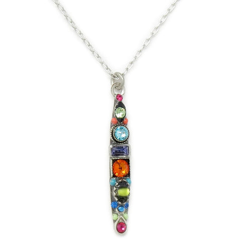 Multi Color Skinny Pendant Necklace by Firefly Jewelry