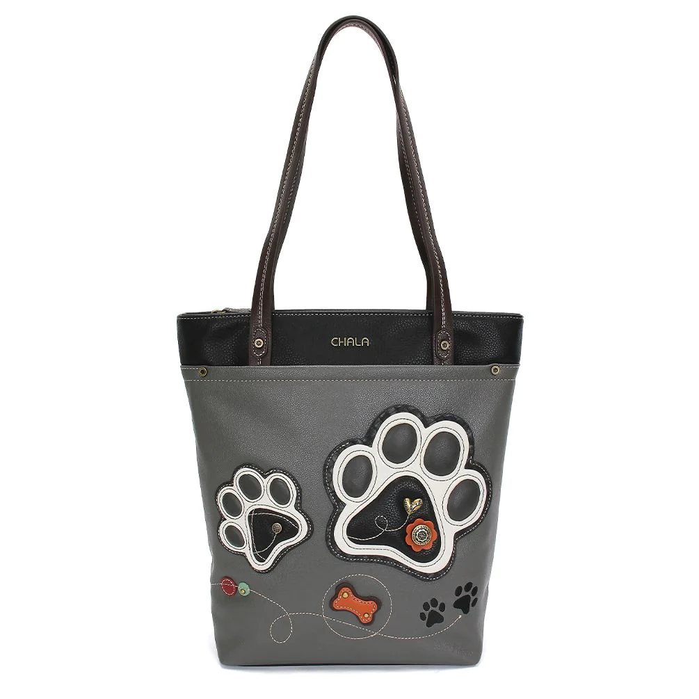 Paw Print Deluxe Everyday Tote in Gray