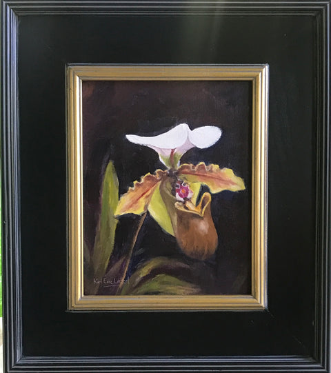Paphiopedilum Orchid Painting by Karl Leitzel