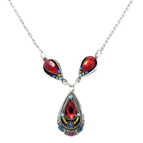 Multi Color Drop Pendant Necklace by Firefly Jewelry