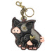 Spotted Pig Coin Purse and Key Chain in Black