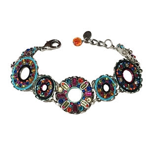 Multi Color Pinwheel Bracelet by Firefly Jewelry