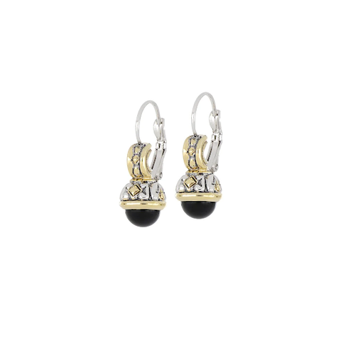 Onyx Ocean Images Collection 8mm French Wire Earrings by John Medeiros