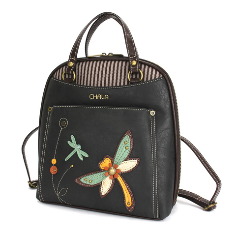 Dragonfly Convertible Backpack Purse in Black
