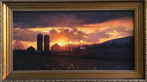 Valley Sunset, January Painting by Karl Leitzel