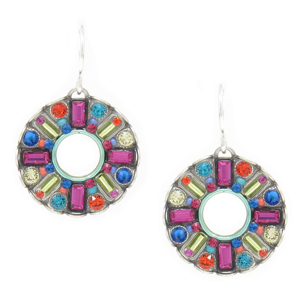 Multi Color Pinwheel Collection Large Hoop Earrings by Firefly Jewelry