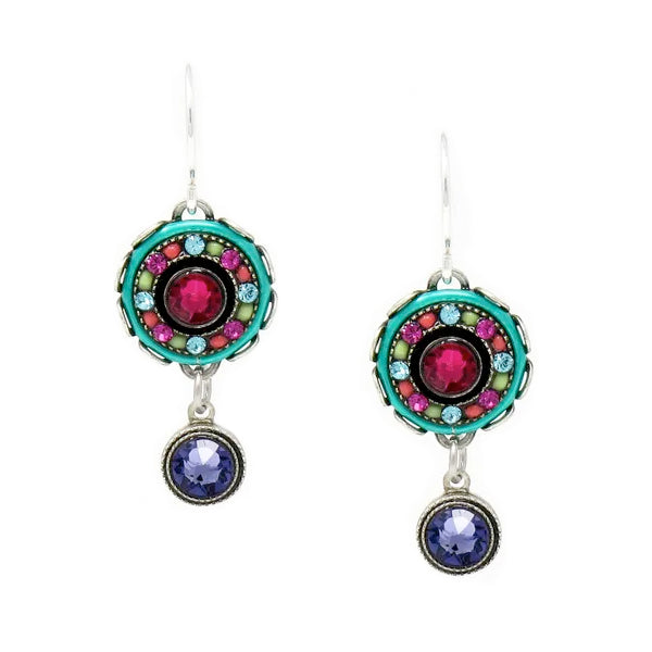 Multi Color La Dolce Vita Small Round Earrings by Firefly Jewelry