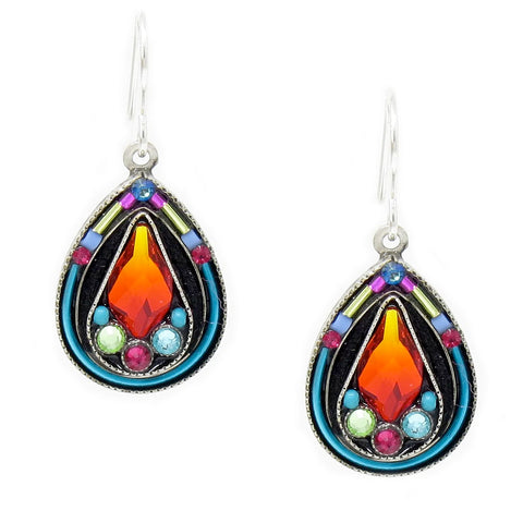 Multi Color Large Drop Earrings by Firefly Jewelry