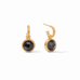Fleur-&shy;de-&shy;Lis Hoop and Charm Earrings in Obsidian Black by Julie Vos