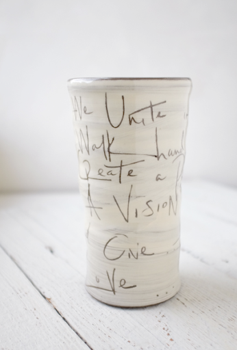 Union Poem Hand Painted Ceramic Round Vase