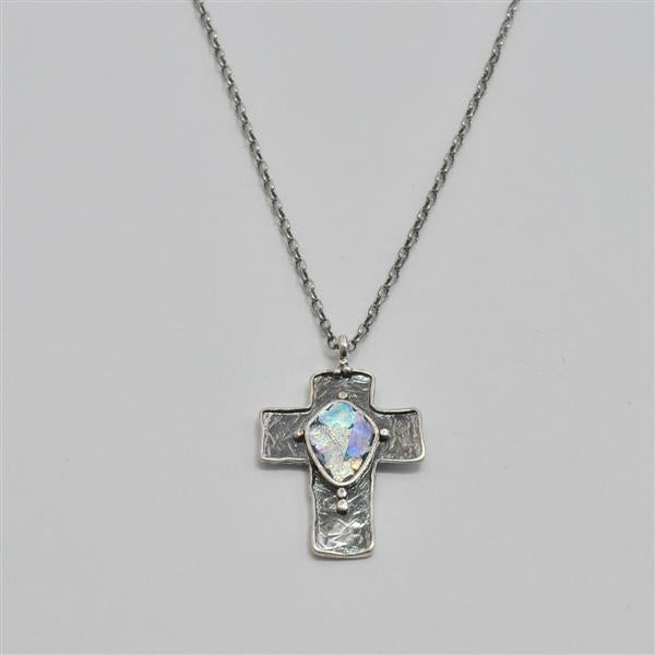 Classical Cross Roman Glass Necklace