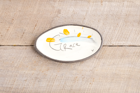 Grace Hand Painted Ceramic Mini Oval