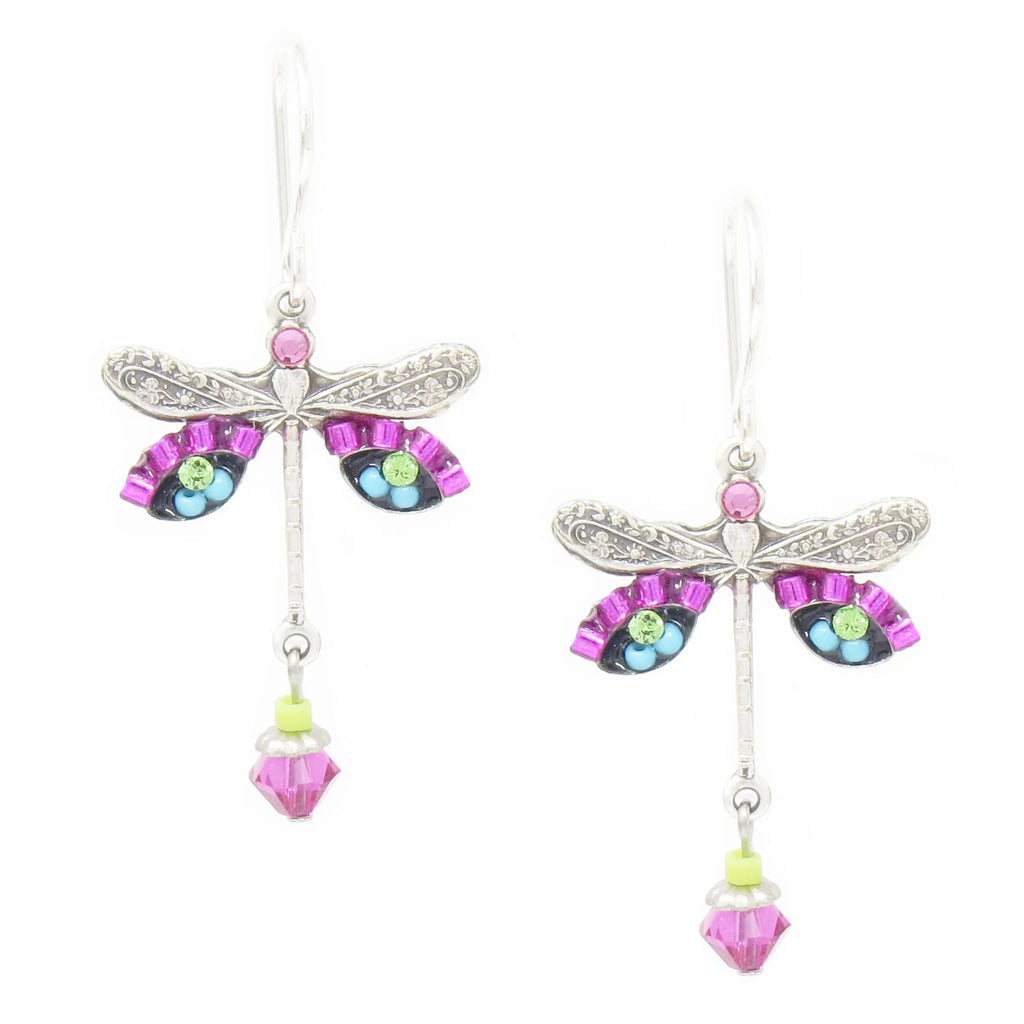 Rose Dragonfly Earrings by Firefly Jewelry