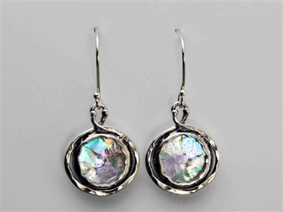 Small Round Roman Glass Earrings