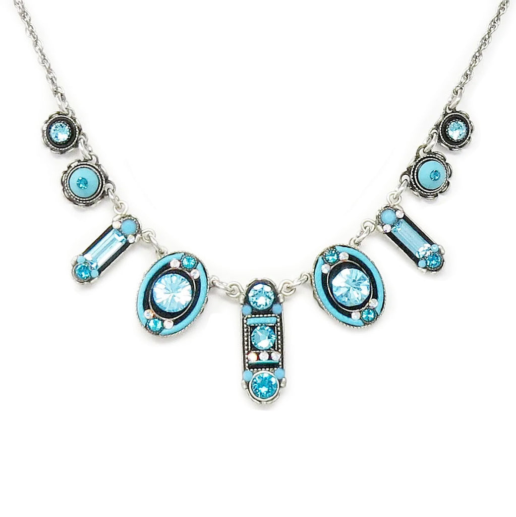 Turquoise La Dolce Vita Oval Necklace by Firefly Jewelry