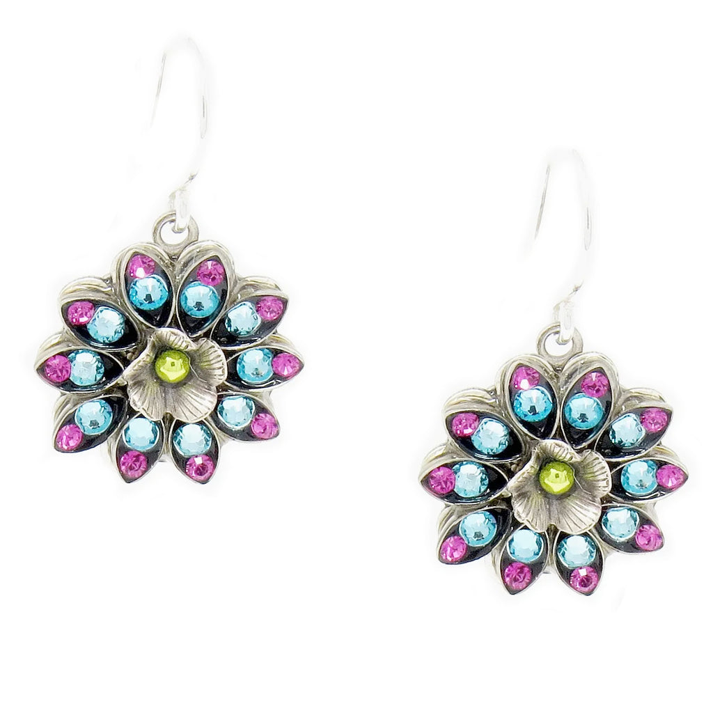 Multi Color Botanical Flower Earrings by Firefly Jewelry