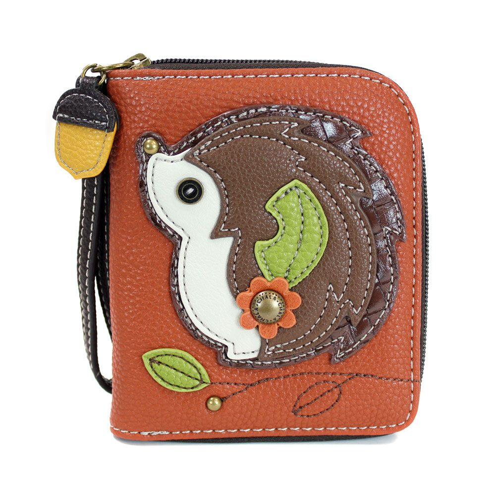 Hedgehog Zip-Around Wallet in Orange
