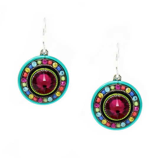 Multi Color Elaborate La Dolce Vita Round Earrings by Firefly Jewelry