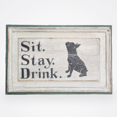 Sit Stay Drink (French Bulldog) Americana Art