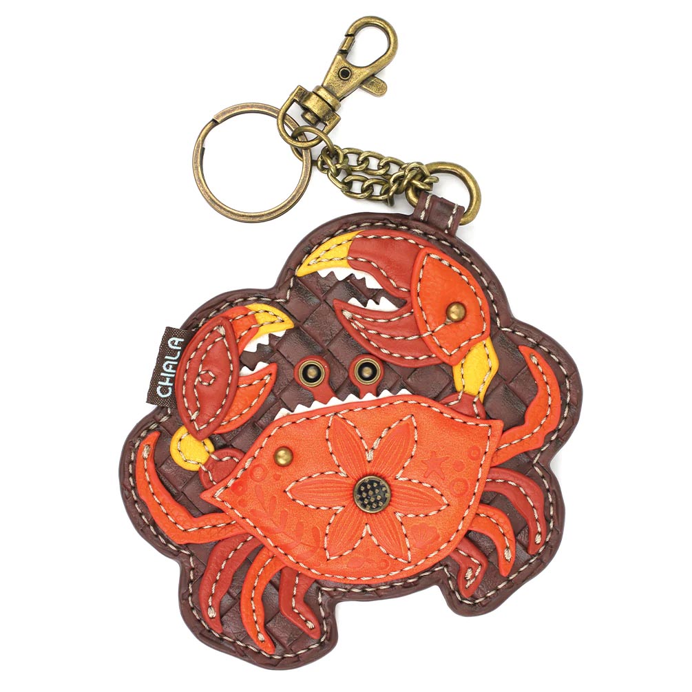 Crab Coin Purse and Key Chain in Orange