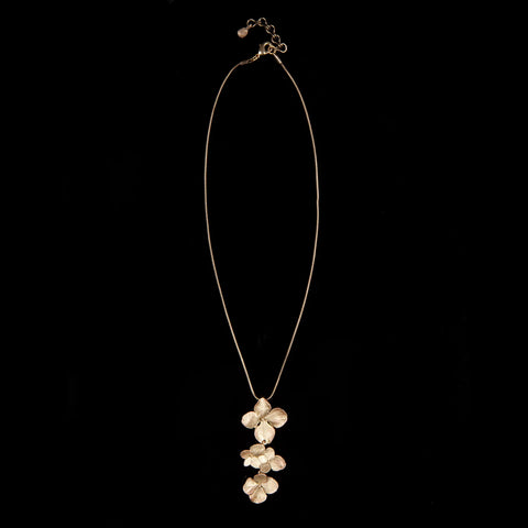 Hydrangea Triple Petal 16 Inch Adjustable Pendant Necklace by Michael Michaud