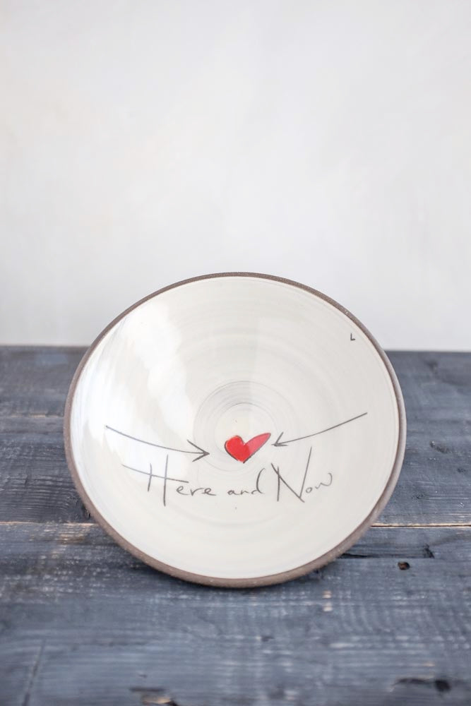 Here and Now Pasta Bowl Hand Painted Ceramic