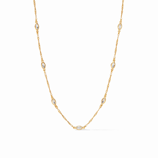 Charlotte Delicate Station Necklace in Cubic Zirconia by Julie Vos