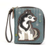 Husky Zip-Around Wallet in Blue Gray by Chala