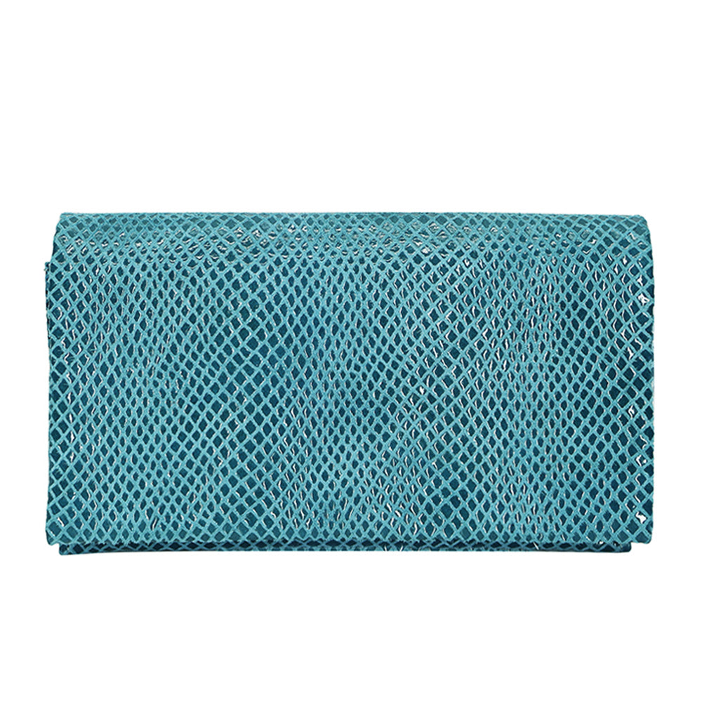 Gio Leather Wallet in Turquoise