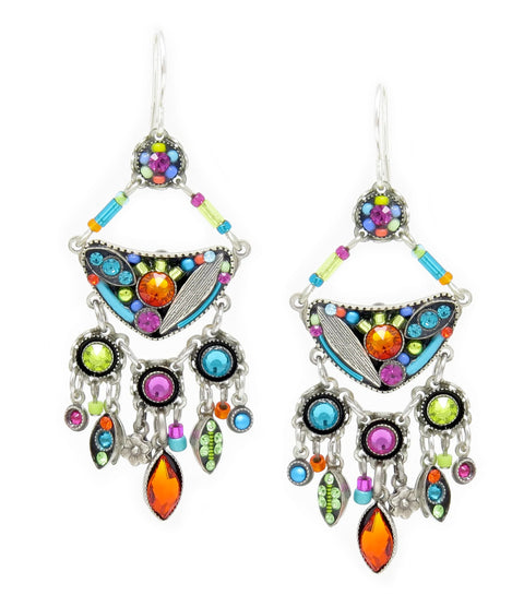 Multi Color Botanical Chandelier Earrings by Firefly Jewelry